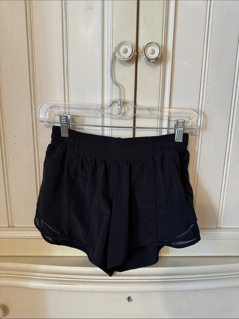 lululemon athletica Black Women's Athletic Shorts with Mesh Trim